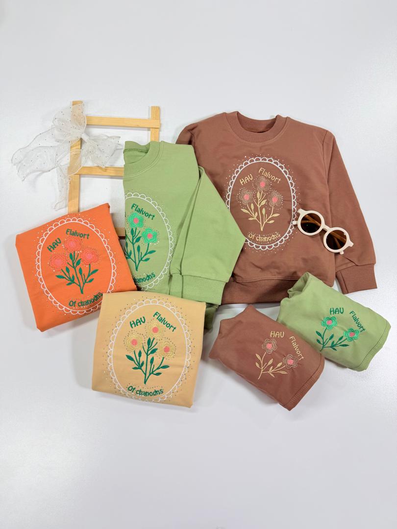 IMG-20260131-WA0030 کد ۳۰۹۵ بلوز شلوار نگین دار طرح Flalvort - Image 1