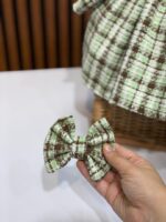 کد ۳۱۰۵ پیراهن چهارخونه سبز پشمی طرح یاسمین - Image 2