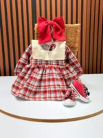 کد 3133 پیراهن چهارخونه پشمی طرح ایسلا