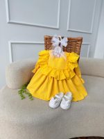 کد 3141 پیراهن کبریتی طرح دلیار زرد