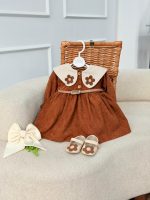 کد ۳۱۵۱ پیراهن کبریتی یقه گل طرح مدلین