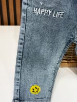 کد ۳۱۷۸ شلوار جین happy life استیکر زرد - تصویر 2