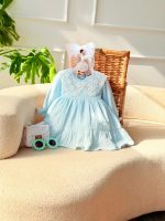 کد ۳۱۹۰ پیراهن موسلین طرح ملاحت آبی - Image 3