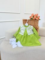 کد ۳۱۹۶ پیراهن کبریتی +جلیقه دانتل طرح آیسیما