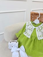 کد ۳۱۹۶ پیراهن کبریتی +جلیقه دانتل طرح آیسیما - Image 2