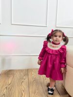 کد ۳۲۱۸ پیراهن لینن یقه گلدوزی طرح رزیتا - Image 3