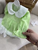 کد 3286 پیراهن سوزندوزی سبز طرح خانوم خاص - Image 3