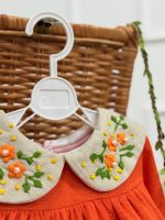 کد ۳۳۴۳ پیراهن یقه گلدوزی طرح نارنج - Image 3