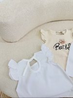 کد ۳۳۸۷ تاپ و دامن شلواری طرح Barbie - Image 3
