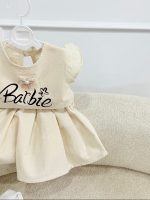 کد ۳۳۸۷ تاپ و دامن شلواری طرح Barbie - Image 2