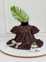کد 3580 پیراهن طرح الهه قهوه ای