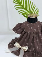 کد 3580 پیراهن طرح الهه قهوه ای - Image 3