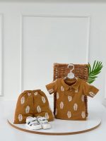 کد ۳۴۴۴ تیشرت شلوارک جودون طرح برگ سفید - Image 6