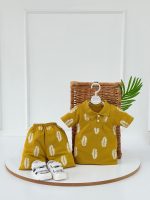 کد ۳۴۴۴ تیشرت شلوارک جودون طرح برگ سفید - Image 5