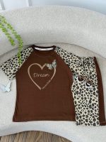 کد 3652 تیشرت شلوارک پروانه با قلب Dream - Image 3