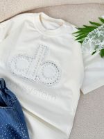 کد ۳۶۷۵ تیشرت شلوارک نگینی طرح alo - Image 2