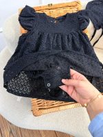 کد ۳۷۰۵ پیراهن بادی تمام دانتل طرح طاووس - Image 3