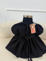 کد ۳۷۱۶ پیراهن مشکی موسلین طرح آیدا - Image 2