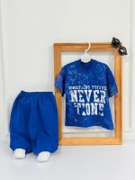 کد ۳۷۱۷ تیشرت شلوارک طرح NEVER TIONE - Image 5