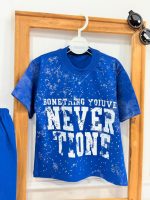 کد ۳۷۱۷ تیشرت شلوارک طرح NEVER TIONE - Image 4
