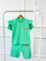 کد ۳۷۳۵ تیشرت شلوارک گلدوزی MF - Image 3