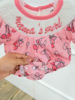 کد 3746 بادی  صورتی وارداتی پاپیون + هدست طرح mama i girl - Image 2
