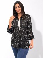 کد 3754  پیراهن مادر طرح گل ریز مشکی - Image 4