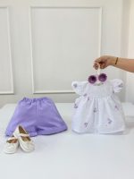 کد ۳۷۸۶ بلوز شلوارک سوزندوزی بنفش