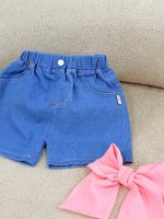 کد 3585 تیشرت شلوارک وارداتی خرگوش صورتی با پاپیون آبی - Image 3