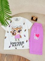 کد 3588 تیشرت شلوارک icecream happy - Image 4