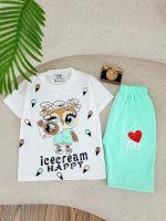 کد 3588 تیشرت شلوارک icecream happy - Image 2