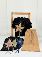 کد ۳۵۱۴ تیشرت شلوار طرح گل ارکیده - Image 2