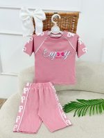 کد ۳۷۰۲ تیشرت شلوارک طرح ENJOY - Image 2