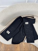 کد ۳۶۰۶ تیشرت شلوارک مشکی طرح Dior - Image 2