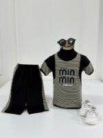 کد ۳۸۱۰ تیشرت شلوارک راه راه min min - Image 3