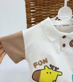 کد ۳۸۰۸ تیشرت شلوارک وارداتی طرح خرس و زرافه FON - Image 3