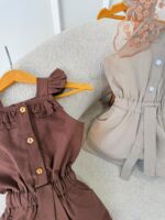 کد 3811 سرهمی لینن درجه یک جلو دکمه طرح مهوا - Image 5