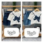 کد ۳۸۴۱ تیشرت شلوارک پاپیون طرح غزال - Image 2