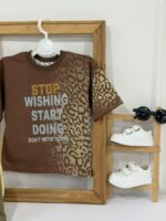 کد ۳۸۸۴ تیشرت شلوارک پلنگی STOP WISHING - Image 13