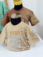 کد ۳۸۸۴ تیشرت شلوارک پلنگی STOP WISHING - Image 7