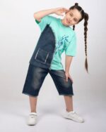 کد 3888 تیشرت و شلوارک جین طرح You are Lovely - Image 3