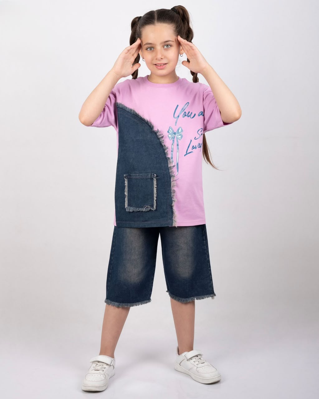 IMG-20260713-WA0093 کد 3888 تیشرت و شلوارک جین طرح You are Lovely - Image 1