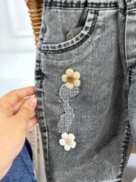 کد ۳۸۸۲ شلوارک جین گلدار طرح هارپر - Image 9
