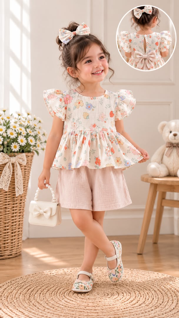 IMG-20260718-WA0029 کد ۳۹۲۶ بلوز شلوارک موسلین طرح آپامه - Image 1