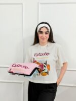 کد ۳۹۲۵ تیشرت تک گلدوزی طرح بستنی