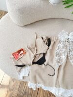 کد ۳۹۶۸ بلوز شلوارک لینن شانتون کرم طرح آرو - Image 4
