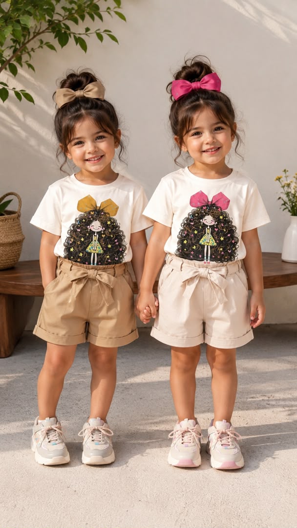 IMG-20260725-WA0042 کد ۳۹۷۶ کراپ شلوارک دختر مو فرفری - Image 1
