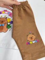 کد 4041 تیشرت شلوارک خرس FLOWER - Image 2