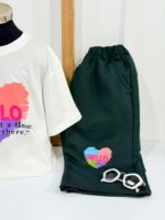کد ۴۱۴۹ تیشرت شلوارک قلبی HELLO - Image 2