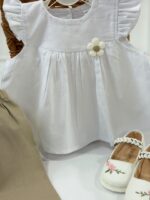 کد ۴۱۶۹ بلوز شلوارک لینن طرح نارینا - Image 4